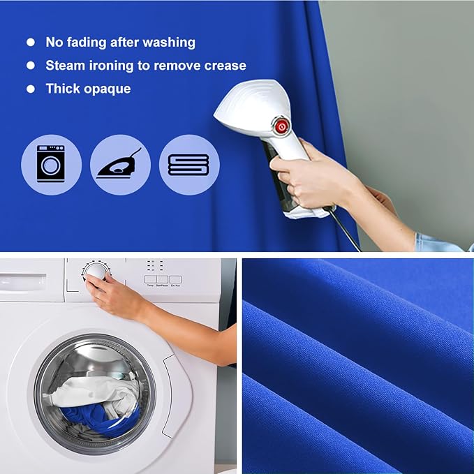 10x12ft Royal Blue Screen Backdrop for Photography, Large Seamless Polyester Fabric Royal Blue Photo Backdrop Curtain for Portrait Photoshoot Video Shooting - Image 3