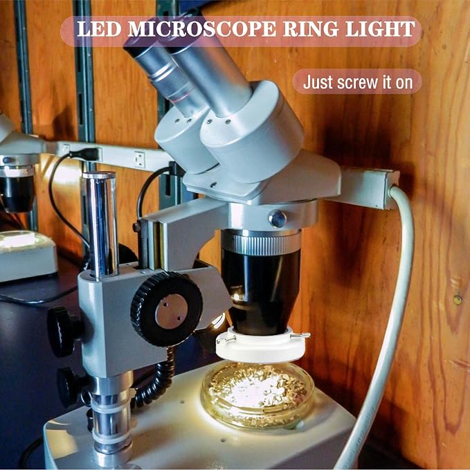 TreochtFUN Microscope Light 144 Led Ring Illuminator Beads | Microscope Lighting with Industry Power Adapter For Eg-sm Microscope Eyepiece Eyeshields Or Eye-guards(White) - Image 7