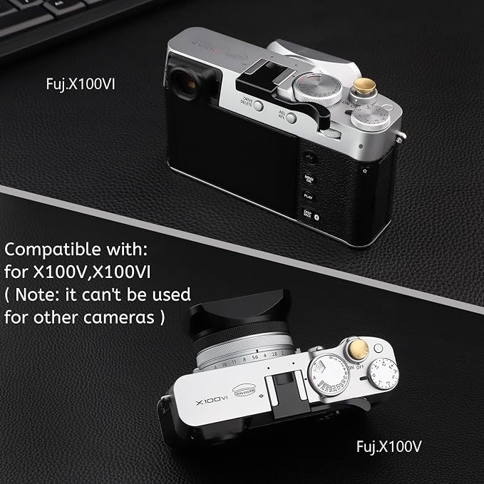 Haoge THB-X2B Metal Hot Shoe Thumb Up Rest Hand Grip for Fujifilm x100vi Fuji X100V Camera Black - Image 4