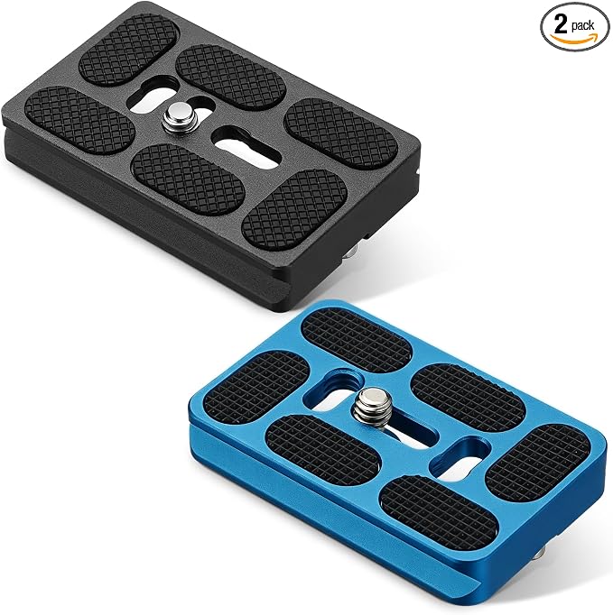 Frienda Quick Release Plate Tripod 1/4-20 DSLR,Pu60,Black and Blue | Tripod Mount Plate, Camera Tripod Mount for DSLR Camera Tripod Ball Head , Metal, 1.9 x 1.5 x 0.4 Inch by Frienda