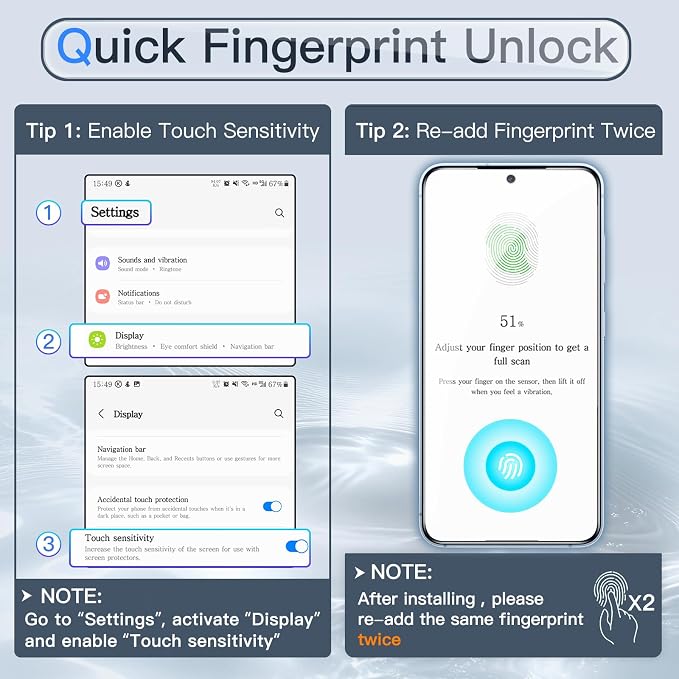 JETech Privacy Screen Protector for Samsung Galaxy S26 Plus, 2+2 Pack | Anti-Spy Tempered Glass, with Camera Lens Protector, Easy Installation Tool, Fingerprint ID Compatible - Image 2