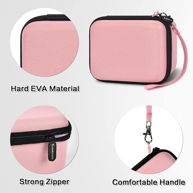 Comecase Vlogging Camera Case for Duluvulu/for VJIANGER 4K Digital Cameras | Mesh Pocket for Charging Cables and Batteries, Travel Storage for Vloggers, Parties and Camping (Pink) - Case Only - Image 3