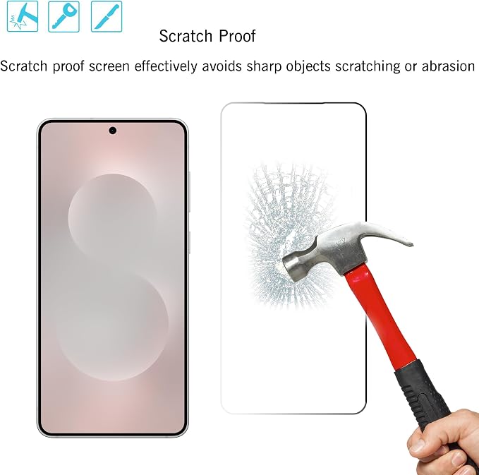 Ailun Screen Protector+Camera Lens Protector for Galaxy S25 Edge, 3+3 Pack | 6.7 inch, Tempered Glass, Fingerprint Unlock Compatible, 0.25mm, Anti-Scratch, Case Friendly, Clear, HD - Image 3