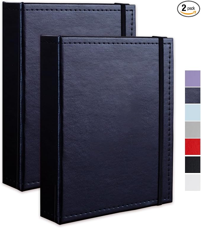 Photo Album 5x7 52 Pockets Pack of 2 Leather Cover Picture Book Holds 5x7 Photos for Wedding, Baby, Family, Graduation by CHERRICH