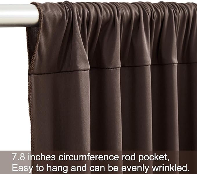 8 Panels Brown Backdrop Curtains for Wedding Party Wrinkle Free Backdrops Curtain Drapes Fabric Decorations Photo Back Drop Cloth for Baby Shower Photography Stage Reception 40ft(W) x 12ft(H) - Image 7