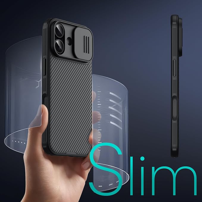 Nillkin for iPhone 17 Case with Slide Camera Cover & Thin Slim Fit | Shockproof Protective | Protector Privacy | Phone Case Camera Lens Protector, Black - Image 7