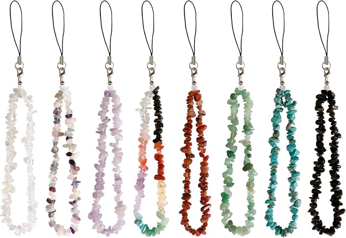 Phone Charms Chain Strap CelllPhone Lanyard Wrist Strap Natural Gem Stone Charms for Phone Women Girls(3) - Image 6