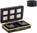 Fujifilm NP-W126 NP-W126S Camera Battery Memory Card Storage Case Holder for 6 SD Card + 2 Slots Battery, Fuji Camera Battery Box on X100VI X-T3 X-T30 X-T100 X100F X-A10 X-Pro2 X-Pro1 X-T2 X-T1 X-T20 by JJC