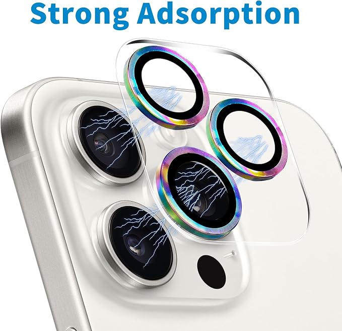 3 Pack Dengduoduo Tempered Glass Camera Lens Protector for iPhone 15 Pro 6.1" & for iPhone 15 Pro Max 6.7", Ultra HD, 9H Hardness, Anti-Scratch, Case Friendly, Easy to Install [No Affect on Night Shots] - Image 4