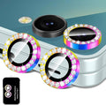 for Samsung Galaxy Z Flip 7 Camera Lens Protector, Individual Metal Ring Tempered Glass Lens Cover, [Strong Adsorption] Scratch Resistant Ultra-Thin HD Clear Lens Cover, 1 Set-Colorful Diamond by Btscase