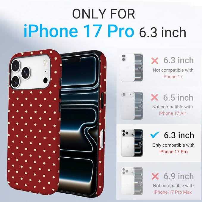 TPU Phone Case for iPhone, MagSafe Wireless Charging Compatible, Shockproof Slim Fit Protective Cover with Anti-Yellowing & Raised Camera Protection (Polka dot 6, iPhone 17 Pro(6.3")) - Image 2