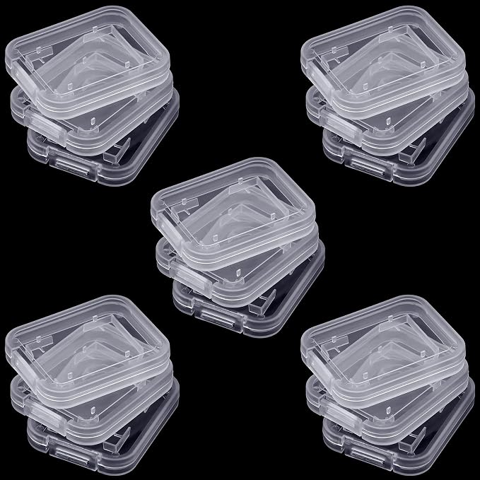 15Pcs SD/SDHC Memory Card Case Holder, Standard SD Plastic Storage Boxes, Clear Compact by NUOMI