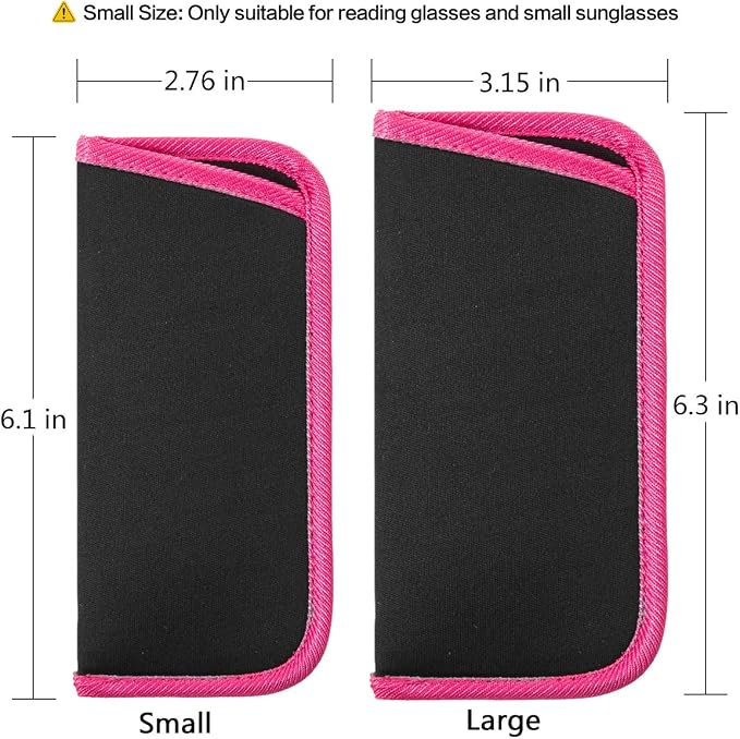 TRIUMPH VISION 3 Pack Reading Glasses Pouch Soft Case Eyeglass Sleeve Slim | Alternative to Bulky Case in bag, Lightweight Lined Padded Protect Optical lens Slip in, Cute Pattern Portable for Daily Use - Image 2