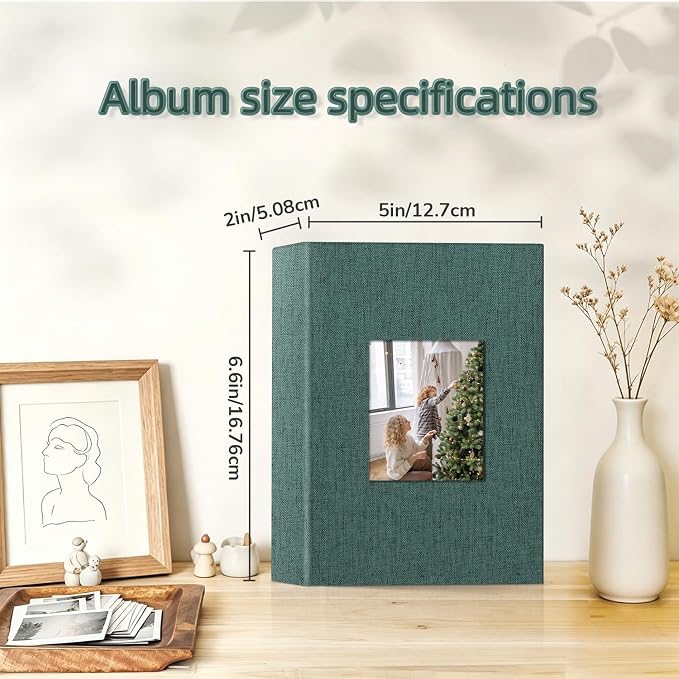 popotop Photo Album 4x6-100 Photos Photo Books with 100 Vertical Pockets,Linen Cover Albums for Family Wedding Anniversary Baby Vacation Pictures - Image 4