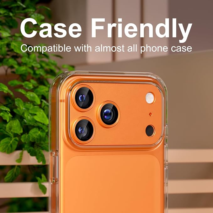 for iPhone 17 Pro Max Camera Lens Protector, Cosmic Orange | [Military Grade Shatterproof] [Strong Adsorption] [Case Friendly] Matte Metal Tempered Glass Camera Screen Cover Accessories - Image 6