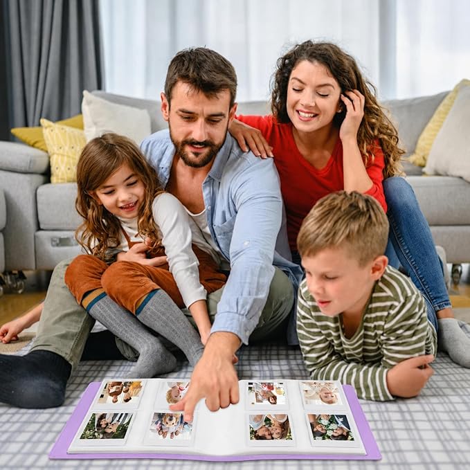 320-Pocket Photo Album for Polaroid 2x3" & Instax Mini Photos Purple | Gift-Ready Packaging, Beautiful Photo Book, Safely Keep Your Wedding-Anniversary-Birthday-Travel Memories or Mini Cards - Image 8