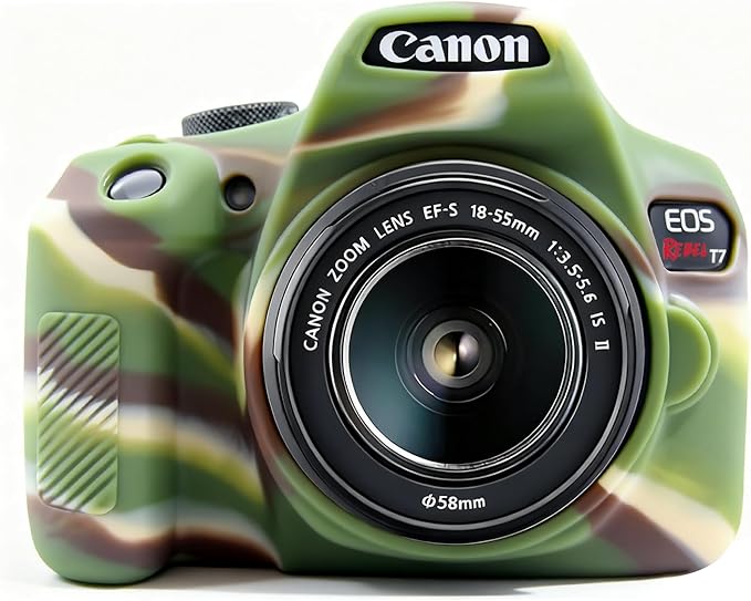 Case for Canon EOS Rebel T7 Rebel T6 Camera, Soft Silicone Rubber Protective Camera Case Cover Accessories, Lightweight, Anti-Scratch with Button Marking for EOS Rebel T7 T6 (Camouflage) by Frevyve