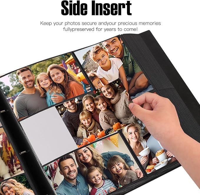 Extra Large Capacity 4x6 Photo Album, Holds 1000 Photos, Black | Linen Hardcover, Horizontal & Vertical 4x6 Pockets, Removable Acid-Free Pages, Front Display Window, Family, Wedding & Travel - Image 5