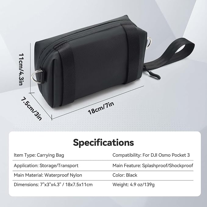 UTEBIT Carrying Bag for DJI Osmo Pocket 3, Portable Storage Carry Case | Large Capacity Travel Storage Holder Carry Bag Protective Handbag All in One for DJI Osmo Pocket 3 Creator Combo Accessories - Image 4