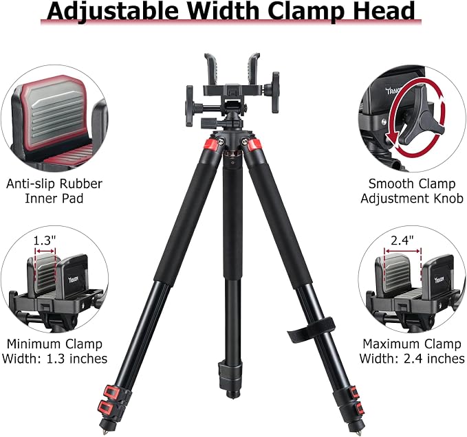 Trakiom Clamping Tripod Rest Aluminum Frame with Integrated Clamp Head - Image 2