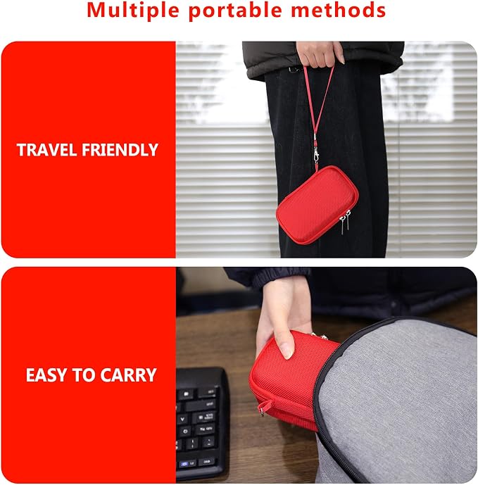 Carrying Case for Canon PowerShot SX740 HS, SX730 HS Camera, Red | SX720 HS, SX620 HS, G7 X Mark III, G7 X Mark II Digital Camera, Storage Holder Travel Bag with Mesh Pocket for Battery Pack - Image 6