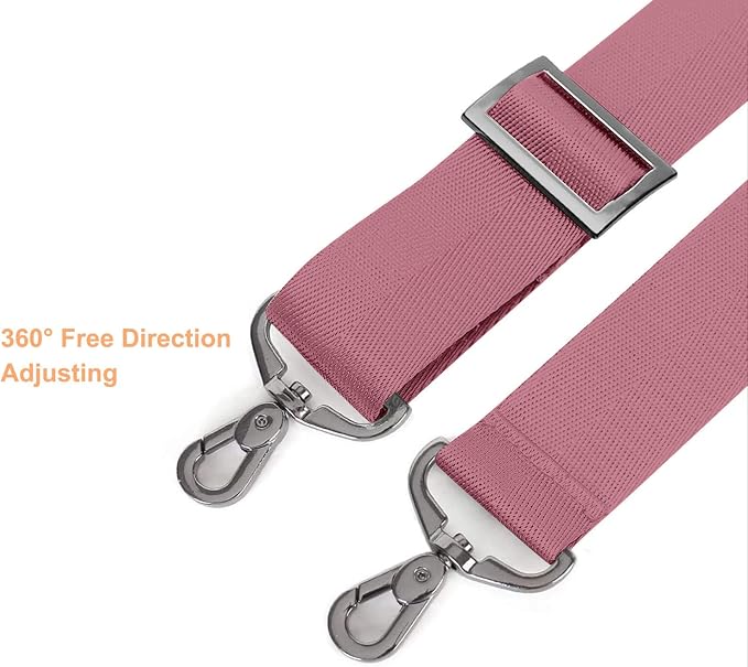MOSISO 56 inch Shoulder Strap, Adjustable Soft Universal Non-Slip Strap | Thick Replacement Strap, Fit Padded with Metal Swivel Hooks for Laptop Shoulder Bag/Laptop Messenger Bag, Dusty Rose - Image 2
