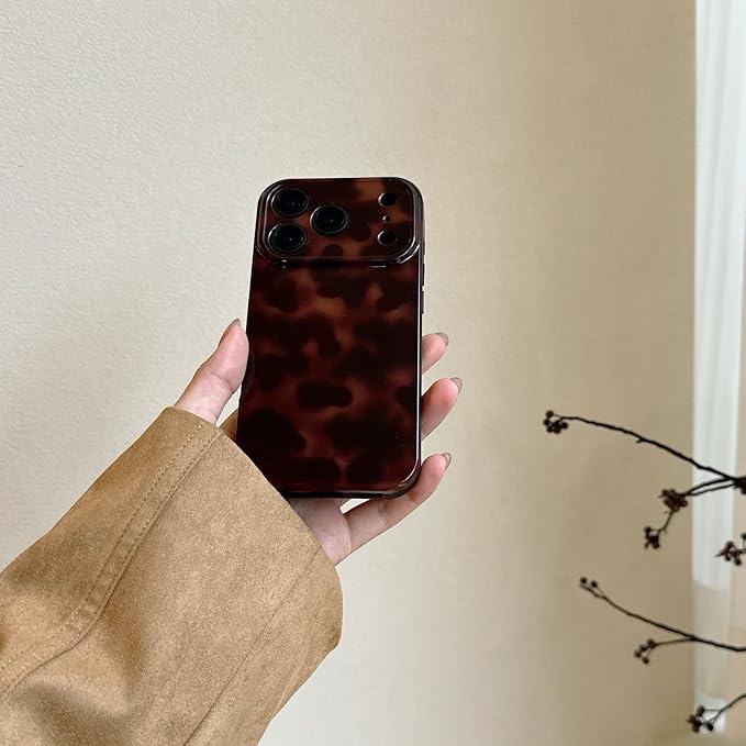 Aesthetic Tortoise Shell Phone Case for iPhone 17 Brown | Retro Cool Girl Leopard Print, Brown Amber Cheetah Cute Chic Trendy Full Camera Protective Cover for Women - Image 8
