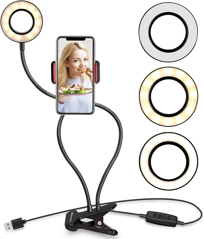 Webcam Light Stand for Live Stream, Selfie Ring Light with Webcam Mount for Logitech C925e, C922x, C930e,C922,C930,C920,C615,Brio 4K - Image 4