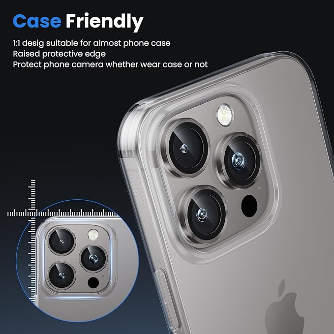 WSKEN for iPhone 16 Pro/iPhone 16 Pro Max Camera Lens Protector | Original Shooting Mode, Individual Metal Cover Film, Shatterproof HD Tempered Glass Camera Screen Protector, Grey - Image 5