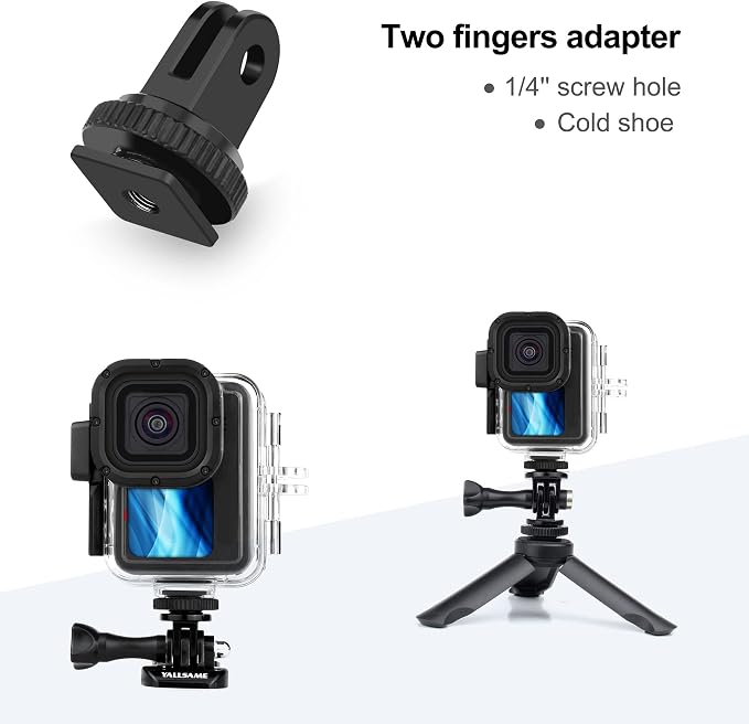 Quick Release Tripod Mount Adapter for GoPro Action Camera | Cold Shoe Mount Adapter with 1/4''-20 Screw Hole for GoPro Mission Hero 13 12 11 10 9 8 7 6 5 4 DJI Osmo Nano Action 6 5 4 - Image 3