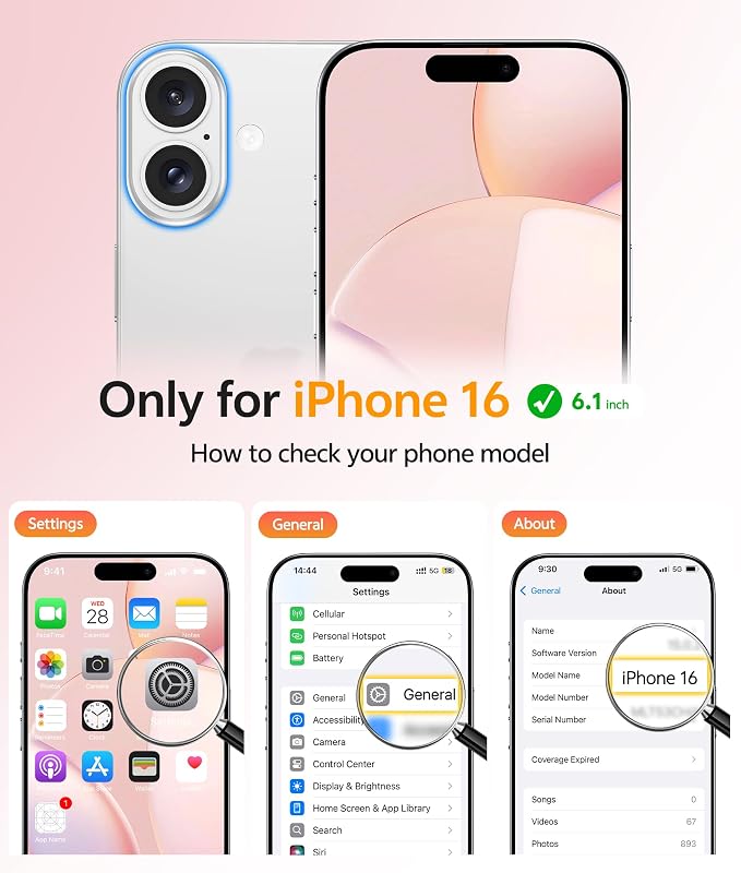 FNTCASE for iPhone 16 Case, Fit for Magsafe, Screen Protector, Light Pink | Full Camera Protection, Translucent Matte, 14FT Military Grade Drop Proof, Shockproof Protective Phone Cover - Image 2