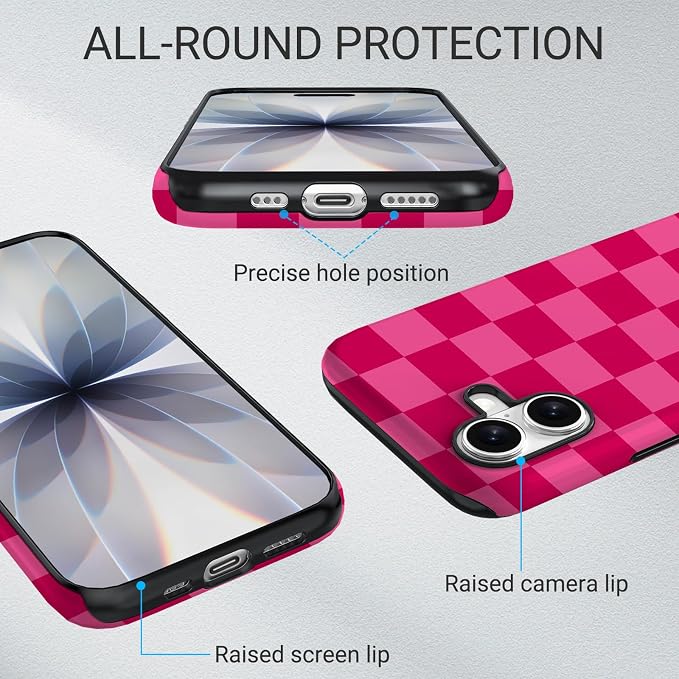 TPU Phone Case for iPhone 17, MagSafe Wireless Charging Compatible, Shockproof Slim Fit Protective Cover with Anti-Yellowing & Raised Camera Protection (Plaid 1, iPhone 17(6.3")) - Image 5