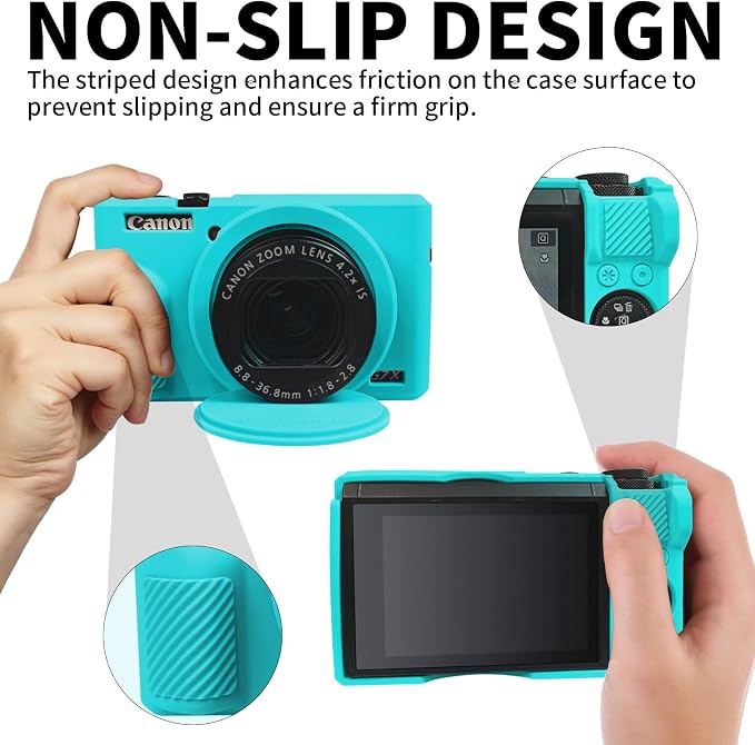 Easy Hood Camera Case Cover for Canon Powershot G7X Mark III Camera(Blue) | With Removable Lens Cover,Soft Silicone Protective Case,Anti-Scratch,Slim Fit,Enhanced Grip,Lightweight Camera Accessories - Image 4
