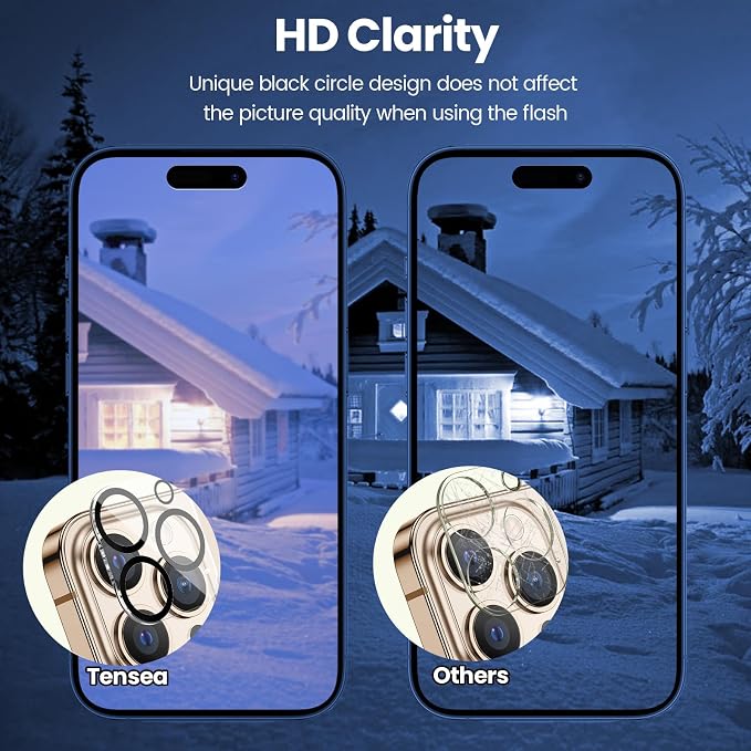 Tensea 3Pcs for iPhone 16 Pro / 16 Pro Max Camera Lens Protector | Tempered Glass Film Lens Cover Screen Protector, HD Clear, Full Edge to Edge, Case Friendly for iPhone 16Pro/16 ProMax - Image 6
