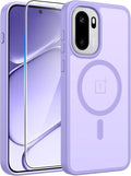 FNTCASE for OnePlus 15R Case, Fit for Magsafe, Screen Protector | Translucent Matte Magnetic Back, 14FT Military Grade Drop Protection, Shockproof Protective Phone Cover, Light Purple by FNTCASE