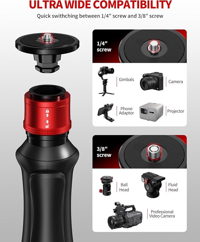 IFOOTAGE Cobra 3 Strike Monopod A150S Camera Stand with Pedal | One-Touch Lifting Aluminum Quick Video Monopod for Animal Sports Event Wedding Live Show Shooting, Payload 11lb, 60"/150cm - Image 6