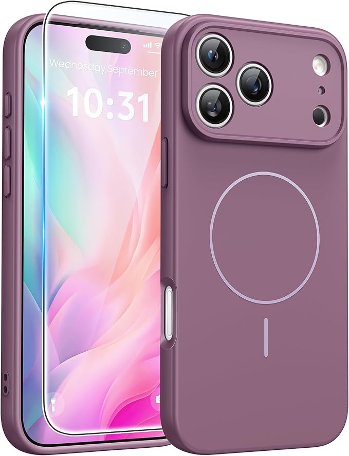 FNTCASE for iPhone 17 Pro Max Case, Fit for Magsafe, Screen Protector | Full Camera Protection, Integrated Silicone, 14FT Military Grade Drop Proof, Shockproof Protective Phone Cover, Full Purple by FNTCASE