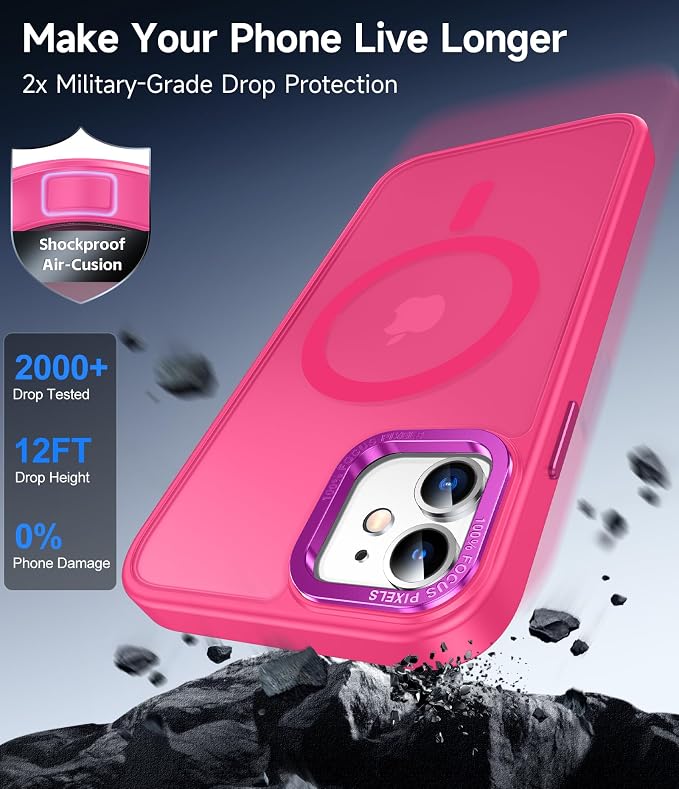 LeYi for iPhone-11 Phone Case Pink Compatible with MagSafe Magnetic[ Screen Protector X2 + Camera Cover X2] Funda para ipone 11case Military Grade Protective Cover Cases for i Phone 11 iphone11, Pink - Image 6