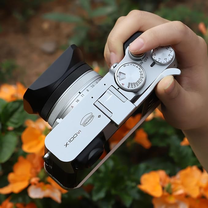 Haoge THB-XVS Metal Thumb Grip Up Rest Hand Grip for Fujifilm X100VI Fujinon X100V Camera Accessories Silver Hot Shoe Thumb Up - Image 2