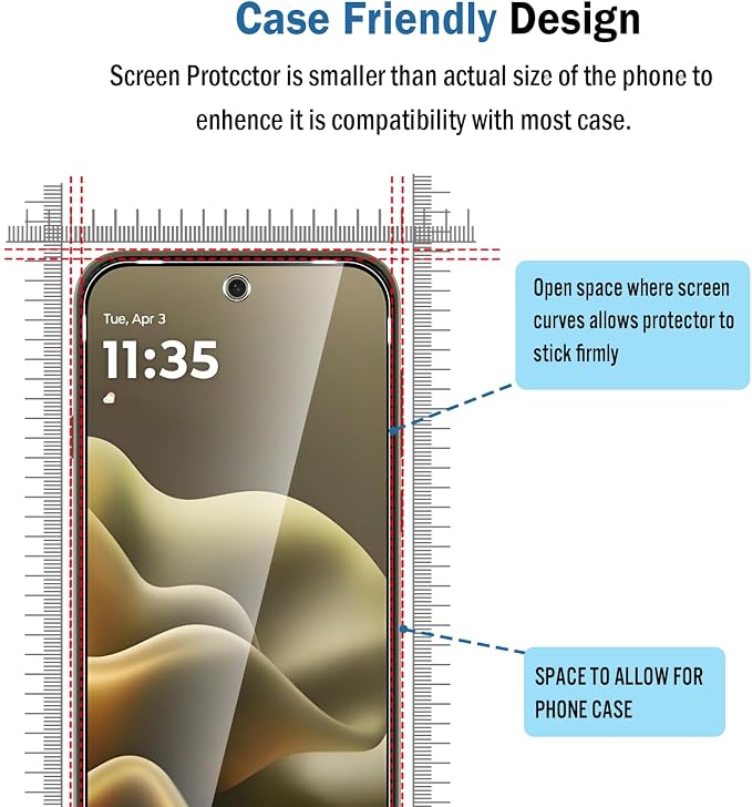 2+2 Pack for Motorola Edge 2026 Screen Protector with Camera Lens Protector,Full Coverage 9H Tempered Glass Film,HD Clear Scratch Resistant,Bubble-Free for Moto Edge 2026 Screen Protector - Image 3