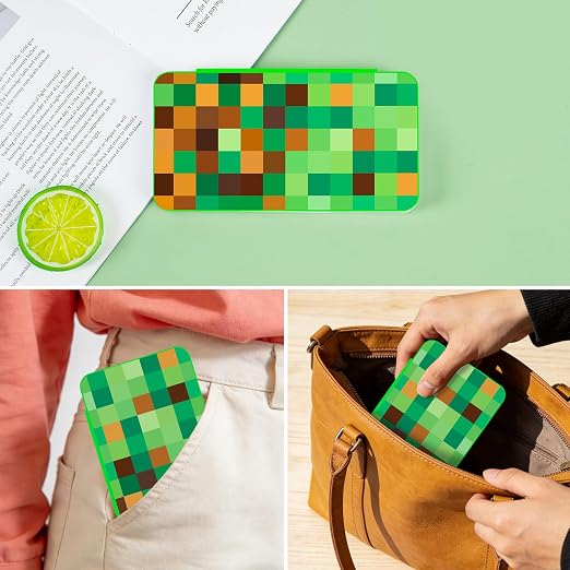 PERFECTSIGHT Switch Game Card Case for Nintendo Switch 2/ Lite / OLED, Switch 2 Game Holder Cartridge Case for Game Cards and 48 SD Cards, Cute Kawaii Portable Compact Storage Box, Green Grid - Image 7