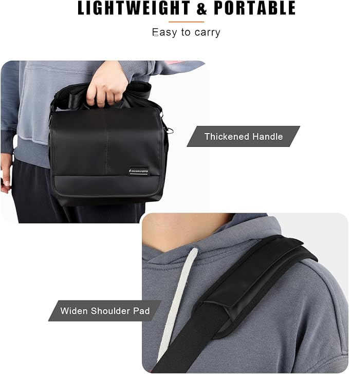 Camera Bag Small DSLR Camera Shoulder Bag for Photographer Waterproof Messenger Bag Crossbody Case Compatible with Canon Sony Nikon - Image 6