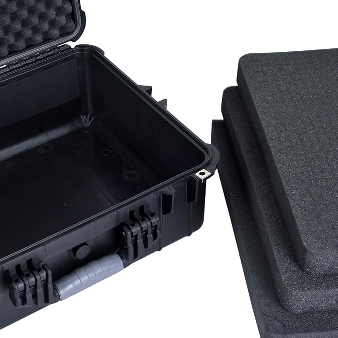 MEIJIA All Weather IP67 Waterproof Hard Camera Case,Hard Protective Case,Hard Case with Customizable Foam,Fit Use of Drones,Camera,Equipments,Pistols(Black,20.62 x16.85x8.11inches) - Image 8