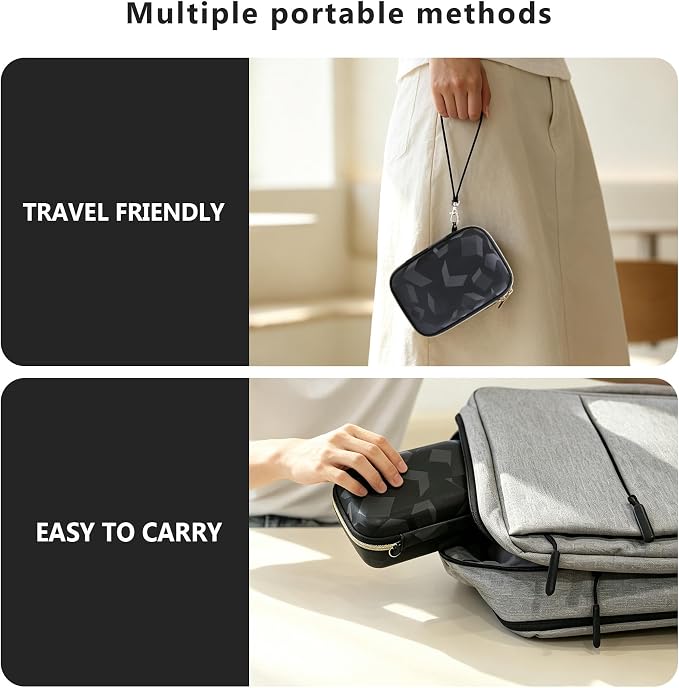 Carrying Case Compatible with Instax Mini EVO Instant Camera, INSTAX MINI EVO Camera Storage Holder Travel Bag with Mesh Pocket for Photos, USB Cables, Film, Black - Image 6