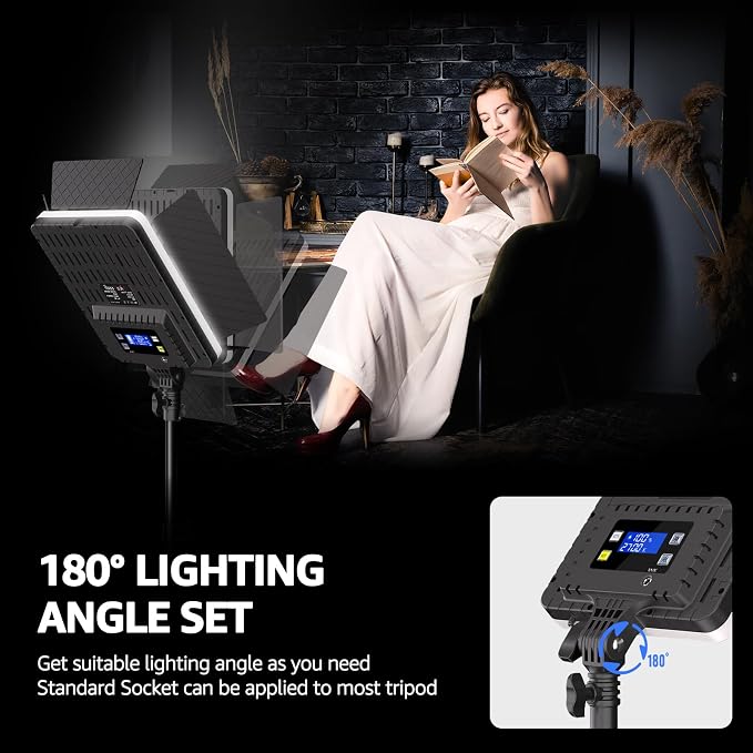 NiceVeedi 36W Photography Lighting, Bi-Color Studio Light, CRI 95+, Dimmable AC Adapter Powered LED Video Light Kit with Remote Control & 72” Tripod, Light for Video Recording/YouTube/TikTok/Ins - Image 7