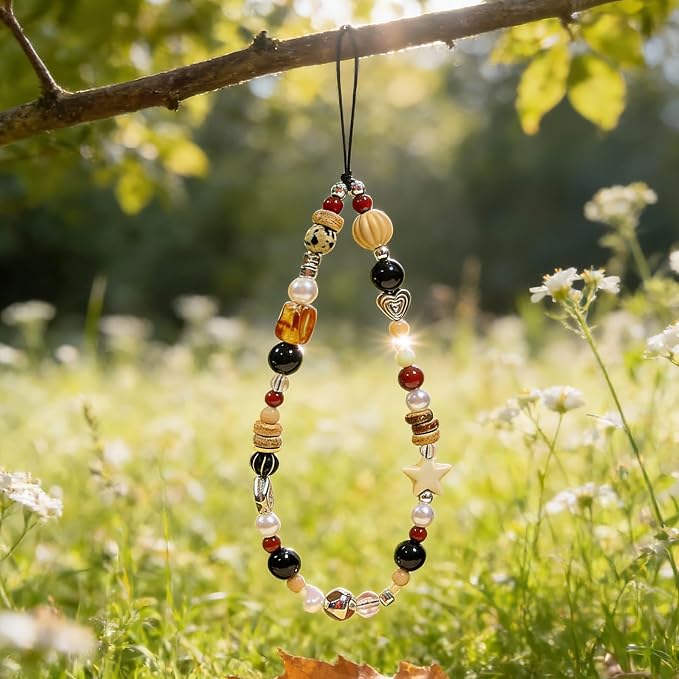 Cute Beaded Camera Wrist Strap for Phone, Digital Camera Charm Lanyard, Pearl Beaded Chain for Bag Keychain Gift - Image 5