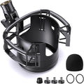 Custom Built Shock Mount with Pop Filter for Blue Yeti Microphones, Black | Metal Outer Ring, Anti-Vibration Suspension for Noise Reduction, Mount Compatible, Professional Studio Use by Borenbuir