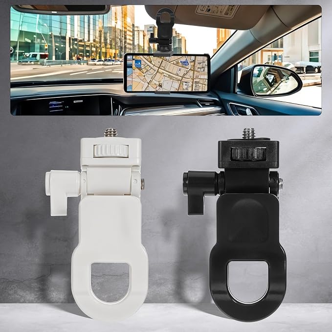 Xindojuz 2pcs Camera Clip, Anti-Slip Selfie Light Clip for Monitor Mount with 1/4 Universal Screw Multiple-Use Camera Clamp Phone Light Holder Attachment for Laptop Tripod Live Stream (Black, White) - Image 6