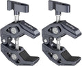 SMALLRIG Crab-Shaped Super Clamp, Camera Mount, 1/4"-20, 3/8"-16 Threaded Holes, 7.7lbs/3.5kg Payload, Compatible with Cameras, Monitors, LED Lights, etc. (Pack of 2) by SmallRig