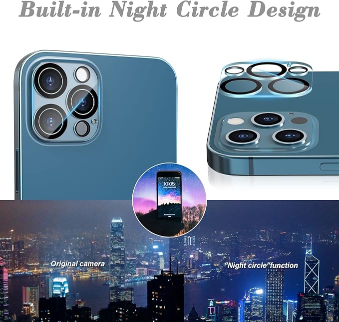 imluckies Camera Lens Protector for iPhone 12 Pro Max 6.7" Tempered Glass, HD Clear & 9H Hardness, Case-Friendly, Scratch Resistant, Easy Installation[3 Pack] - Image 4